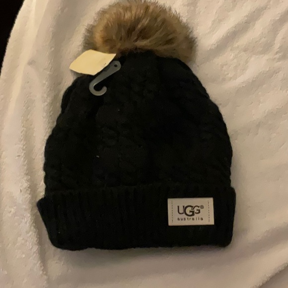 UGG Accessories - Ugg Hat with Pom Pom Black Never Worn